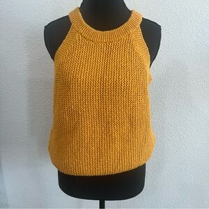 Madewell Women's Mustard Sweater Tank Top Size Medium 100% Cotton